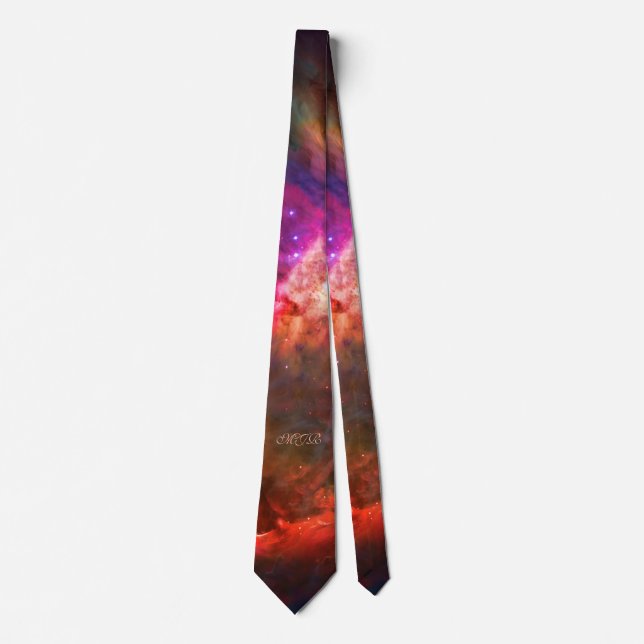 Your monogram Orion Nebula and Trapezium Stars Tie (Front)