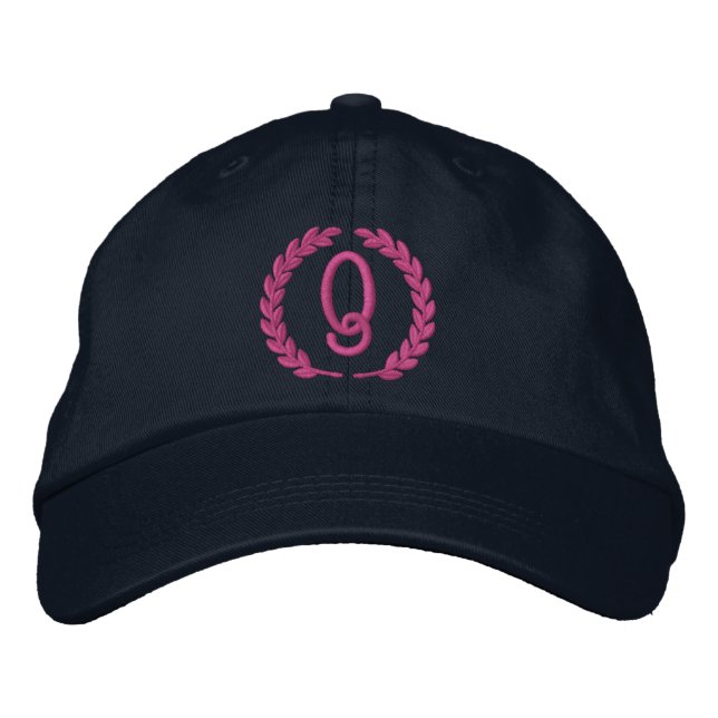 Your Monogram Single Cap Letter Laurels Embroidery (Front)