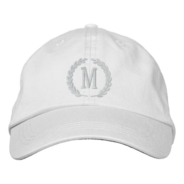 Your Monogram Single Cap Letter Laurels Embroidery (Front)