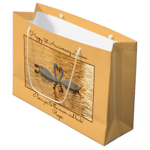 Your Msg  Swan Couple at Sunset Animal Photography Large Gift Bag