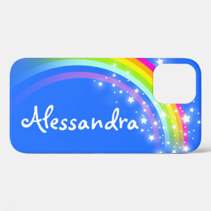 "Your name" (10 letter) rainbow aqua iPhone 12 Pro Case