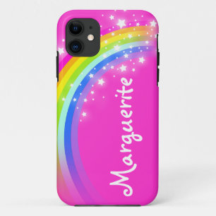 Your name (10 letter) rainbow pink iphone case