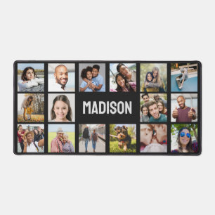 YOUR Name & 16 Photos Desk Mat