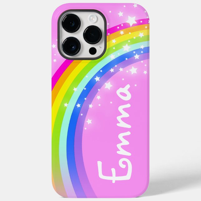 Your name 4 letter rainbow light pink iphone case (Back)