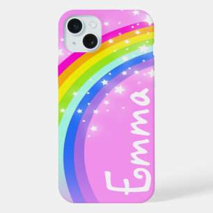 Your name 4 letter rainbow light pink iPhone 15 plus case