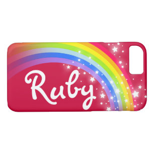 Your name 4 letter rainbow red iphone case