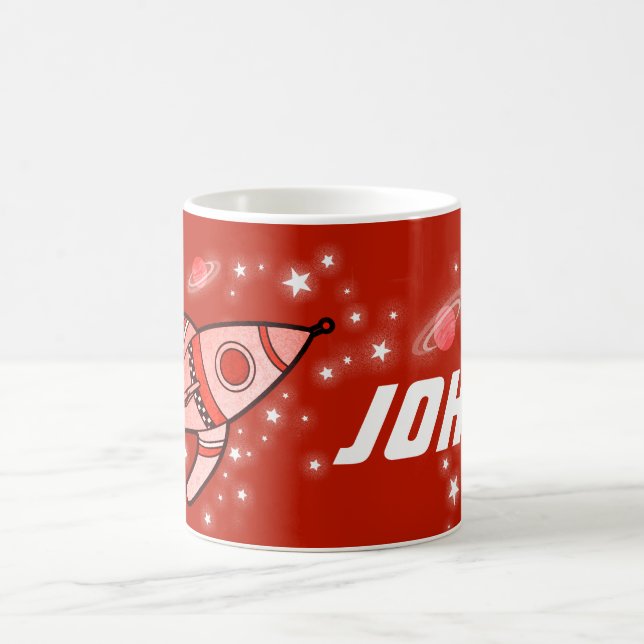 your name (4 letter) space red kids mug (Center)