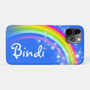 "Your name" (5 letter) rainbow blue iphone case