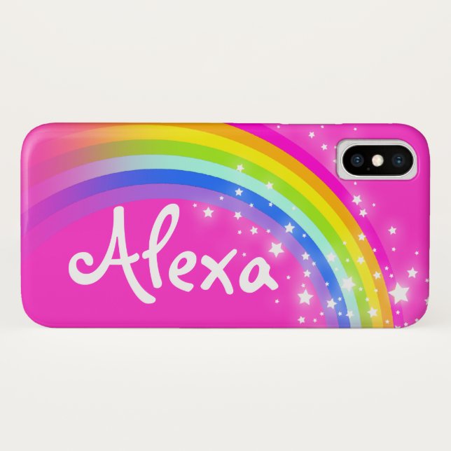 Your name 5 letter rainbow pink iphone case (Back (Horizontal))