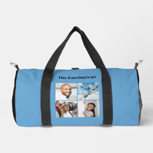 Your Name & 8 Photos Custom Colour Duffle Bag