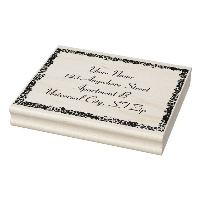 Your Name Address Abstract Border Rubber Stamps (Stamp)