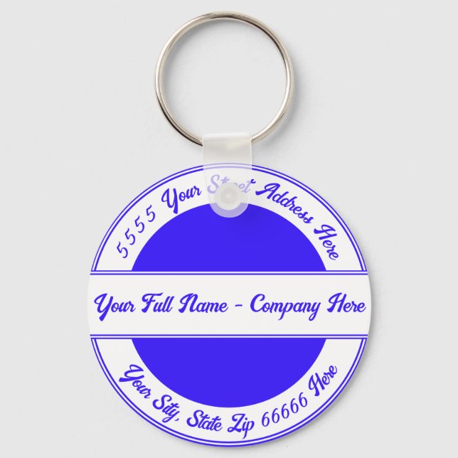 Your Name Address Font Colours Keychain Gift (Front)