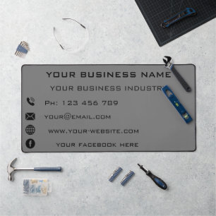 Your Name Address Info Custom Colours Business Desk Mat