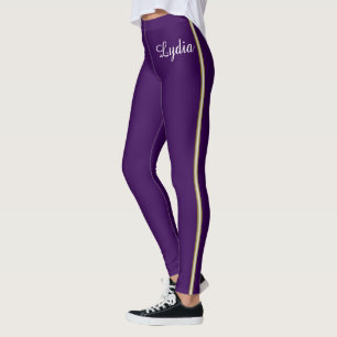 Your Name and Gold School Stripe Leggings