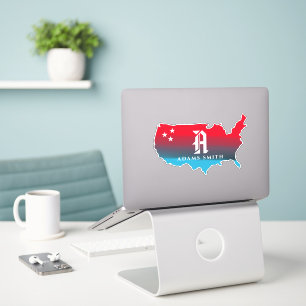 Your Name and Initial on America Map