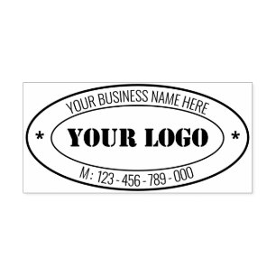 Your Name and Logo Business Oval Self-inking Stamp