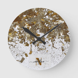 Your Name and Name First letter personalize Round Clock