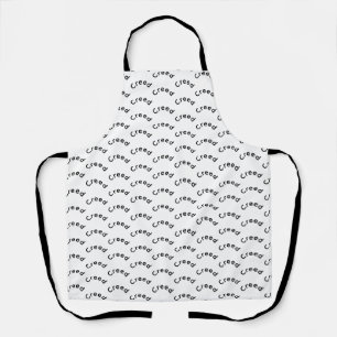 Your name Apron in Black and White