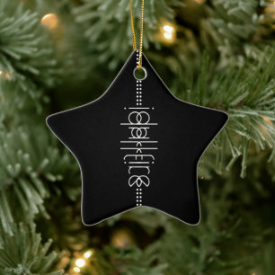 Your Name as Alien Glyphs Black Ceramic Ornament
