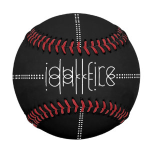 Your Name as Alien Glyphs Unique Black Baseball