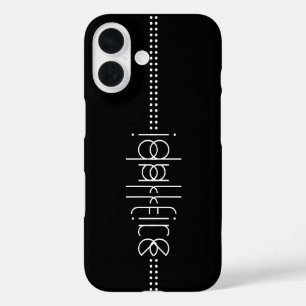 Your Name as Alien Glyphs Unique Black iPhone 16 Case
