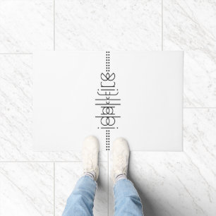 Your Name as Alien Glyphs Unique White Doormat