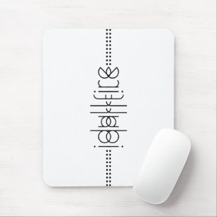 Your Name as Alien Glyphs Unique White Mouse Pad