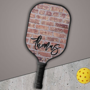 Your Name as Graffiti on a Red Brick Wall Pickleball Paddle