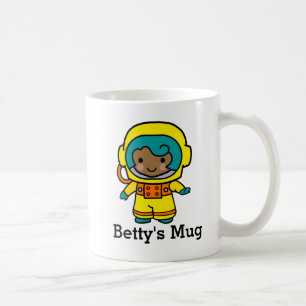 Your Name Astronaut Girl in Spacesuit Coffee Mug