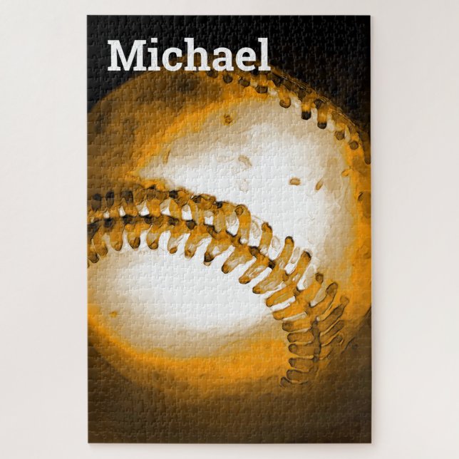 Your Name Baseball - Sports Art Jigsaw Puzzle (Vertical)