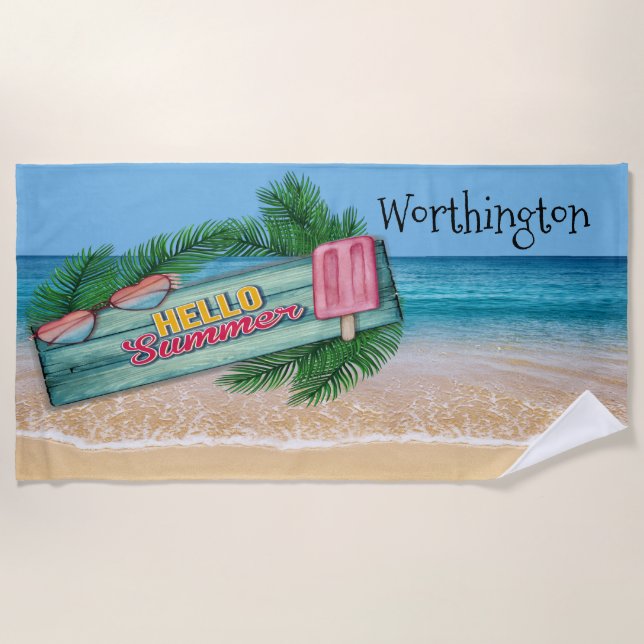 Your Name Beach Towel (Front)