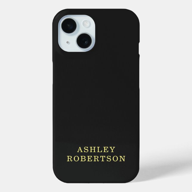 Your Name Black Professional Stylish Minimalist Case-Mate iPhone Case (Back)