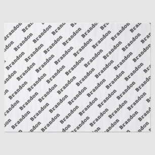 Your Name Black/White Birthday Text Pattern Tissue Paper