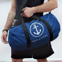 Your Name Boat or Port Nautical Sea Anchor Blue
