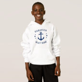 Your Name & Boat Vintage Anchor Stars Blue & White (Front Full)