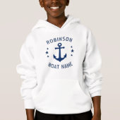 Your Name & Boat Vintage Anchor Stars Blue & White (Front)