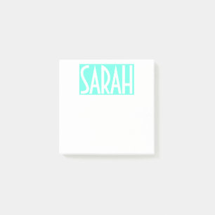 Your Name   Bold White Text on Bright Aqua Post-it Notes
