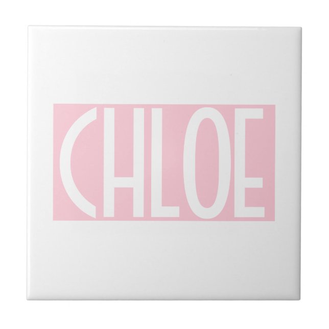 Your Name | Bold White Text on Light Pink Tile (Front)