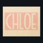 Your Name | Bold White Text on Light Pink Wood Wall Art<br><div class="desc">Eye-catching and modern.</div>