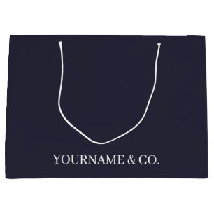 Your Name Business Navy Large Gift Bag