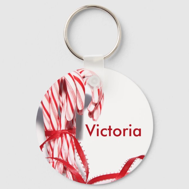 Your Name Candy Cane Keychain (Front)