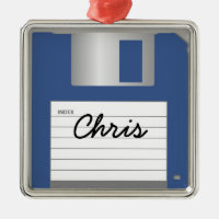 Your Name Classic 3.5" Blue Floppy Disk Ornament