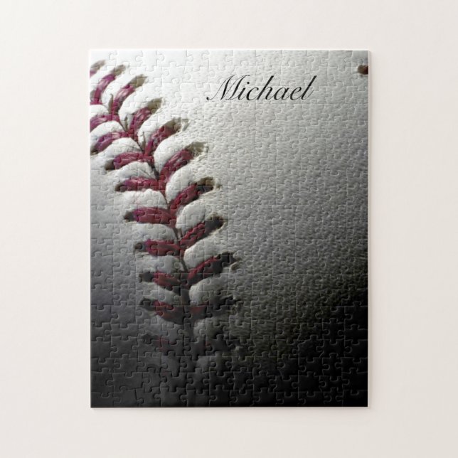 Your Name Close-up Baseball - Sports Art Jigsaw Puzzle (Vertical)