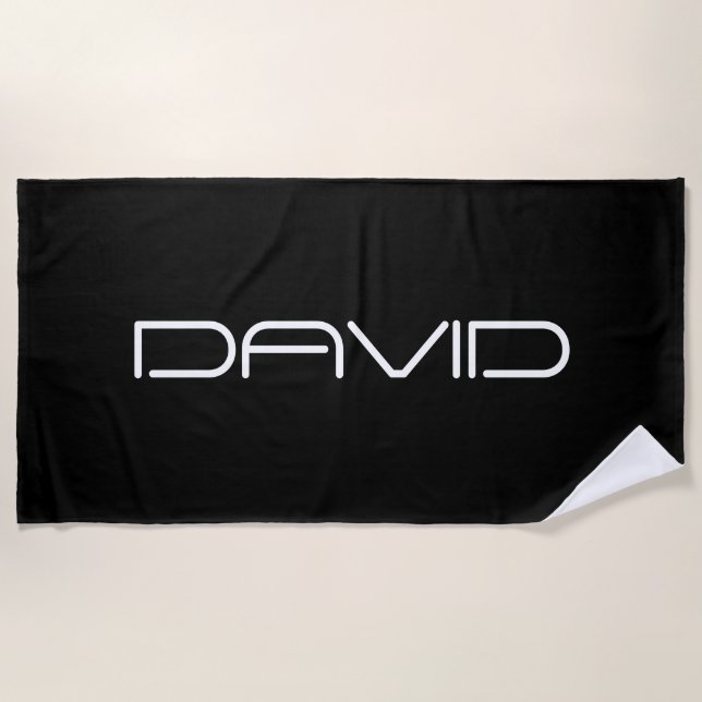 Your Name | Cool Stylized Customizable Text Beach Towel (Front)