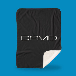 Your Name   Cool Stylized Customizable Text Sherpa Blanket