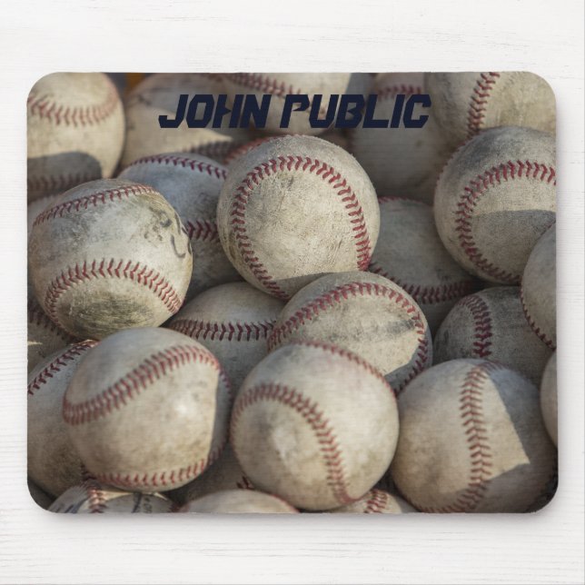 Your Name Custom Baseball Artwork Mouse Pad (Front)
