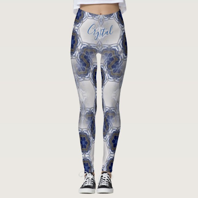 Your Name Custom Crystal Lapis Lazuli Leggings (Front)