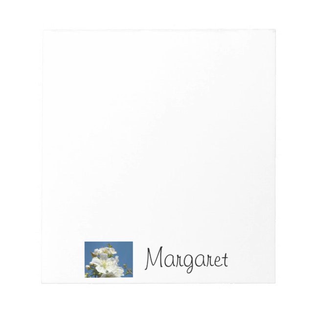 Your Name custom notepads Blue sky Blossoms (Front)