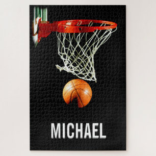 Your Name Customizable Basketball Artwork Jigsaw Puzzle