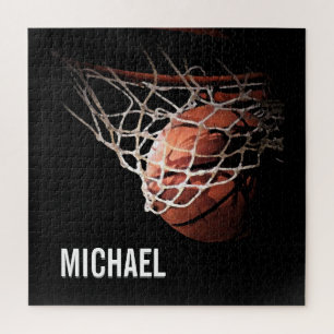 Your Name Customizable Basketball Artwork Jigsaw Puzzle